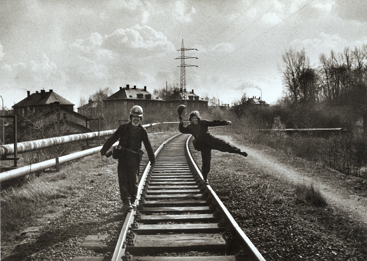 Untitled (Men on Railroad Tracks)