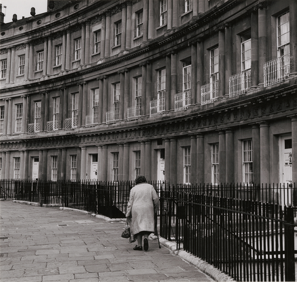 Old Woman and Buildings