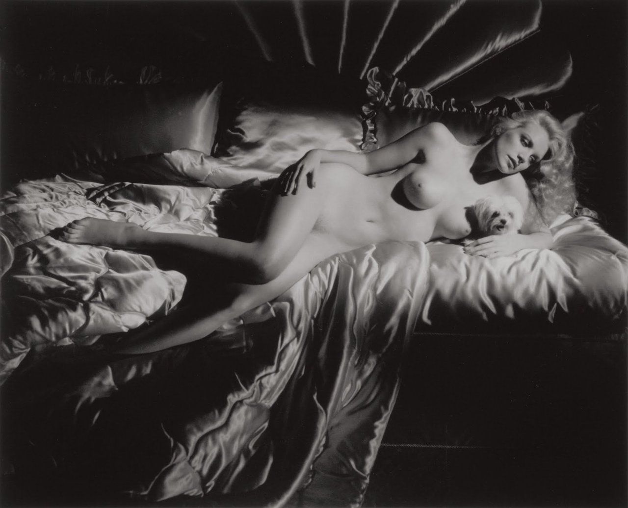 Shannon Tweed, Reclining Nude with Dog