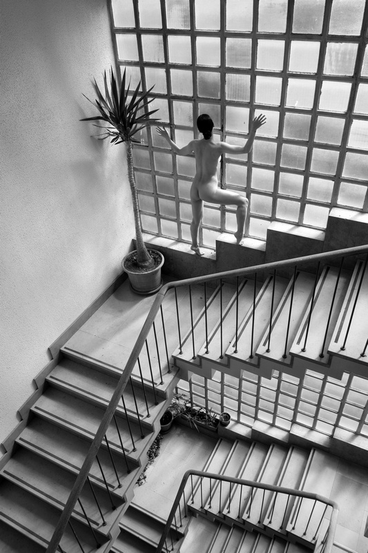 Female Nude on Stairs