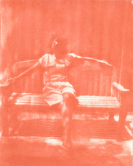 Woman on Wooden Bench