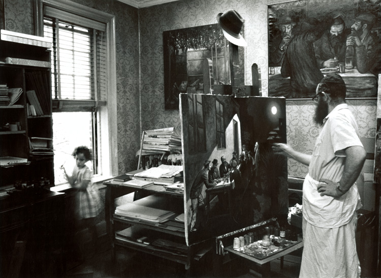 Zalman Kleinman Painting in His Studio, Brooklyn, NY Zalman Kleinman Painting in His Studio, Brooklyn, NY