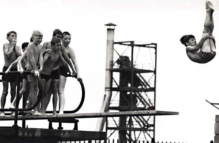 Showing off for Friends, Pool, Charlestown, MA